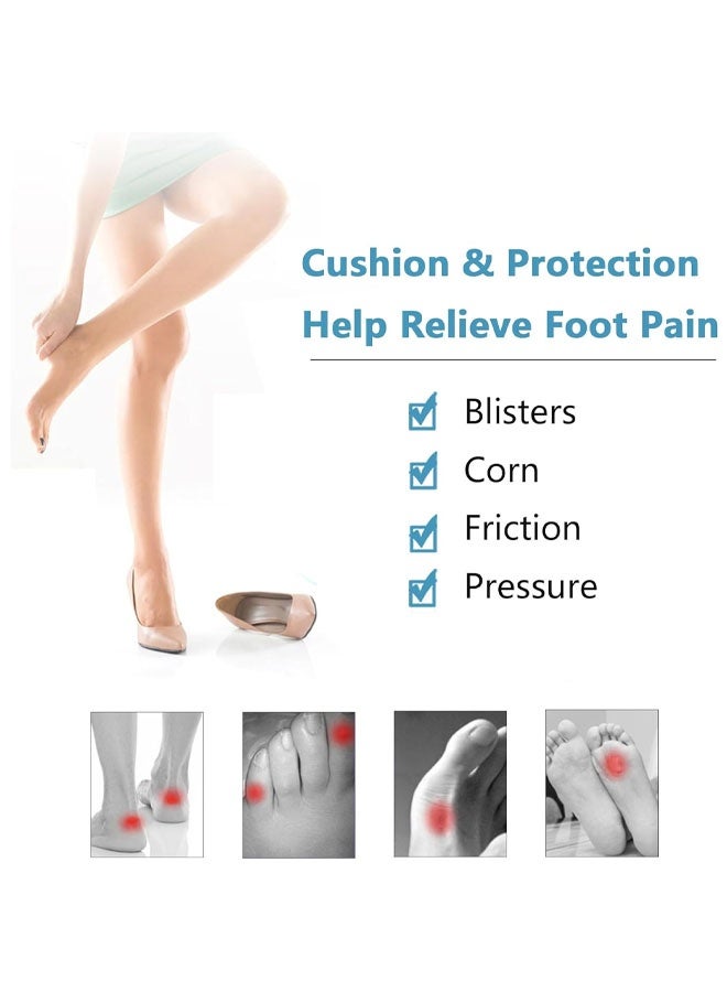 10 ضمادات إسفنجية للبثور - ضمادات لاصقة مقاومة للماء للبثور، أشرطة لاصقة لأصابع القدم/الكعب/القدم/أصابع القدم - وسادة للكعب للوقاية/التعافي، تثبت الضمادات وتحمي من احتكاك الجلد - Image 5